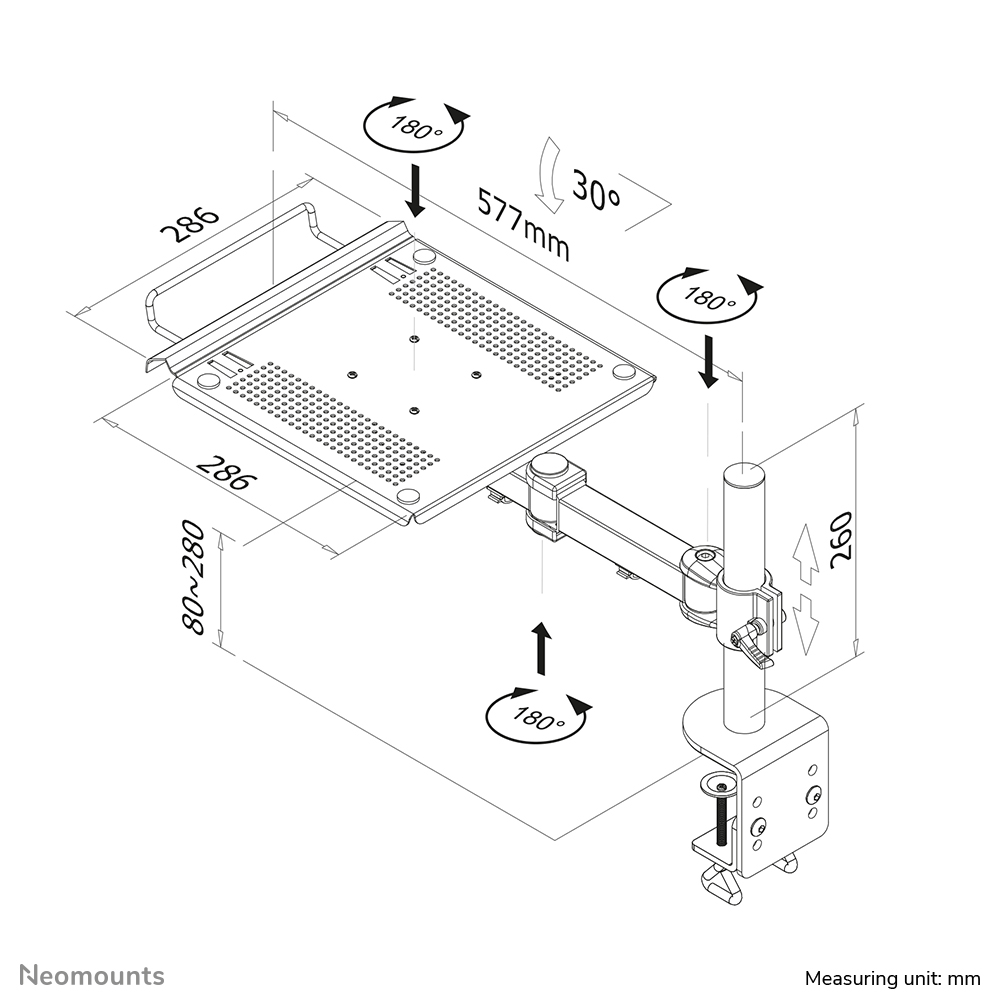 Neomounts NOTEBOOK-D100 Supporto braccio per laptop 10-22"